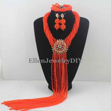 Load image into Gallery viewer, Nigerian Wedding African Beads Rushed Classic Women Crystal Jewelry Sets