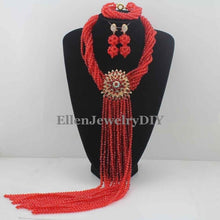 Load image into Gallery viewer, Nigerian Wedding African Beads Rushed Classic Women Crystal Jewelry Sets