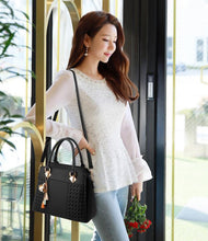 Load image into Gallery viewer, Fashion Women Handbags Tassel PU Leather Totes Bag Top-handle Embroidery