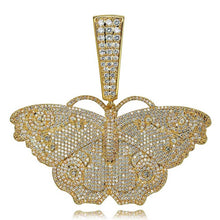 Load image into Gallery viewer, JINAO Hip Hop Sliver Gold Butterfly Pendant Necklace