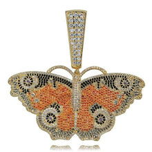 Load image into Gallery viewer, JINAO Hip Hop Sliver Gold Butterfly Pendant Necklace