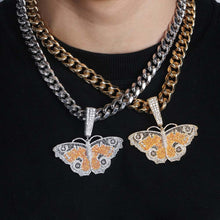 Load image into Gallery viewer, JINAO Hip Hop Sliver Gold Butterfly Pendant Necklace