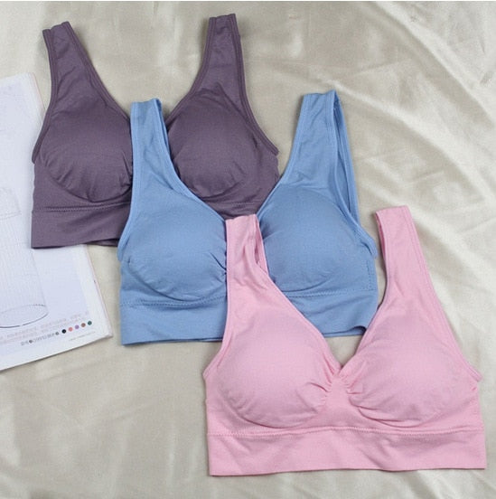 3pcs/set Bra with Pads Seamless Push Up Bra Plus.