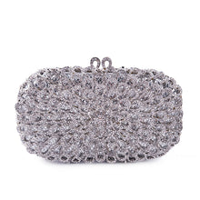 Load image into Gallery viewer, Dazzling Flower Women Evening Bags Luxury Diamond Crystal Clutch Women Evening Handbag Hollow Out Wedding Party Shoulder Bag