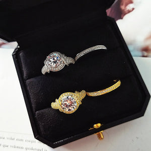 Sterling Silver Rings women wedding engagement Luxury bridal bride jewelry