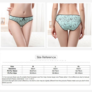 3 Pcs Female Underwear Low-waist Briefs Floral Print Underpants