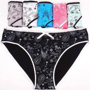 3 Pcs Female Underwear Low-waist Briefs Floral Print Underpants