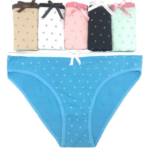 3 Pcs Female Underwear Low-waist Briefs Floral Print Underpants