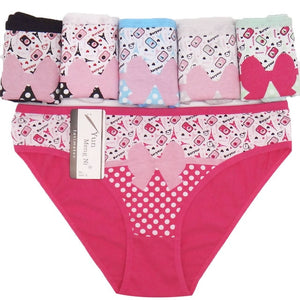 3 Pcs Female Underwear Low-waist Briefs Floral Print Underpants