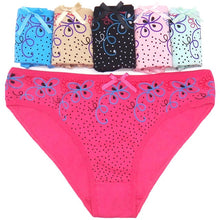 Load image into Gallery viewer, 3 Pcs Female Underwear Low-waist Briefs Floral Print Underpants