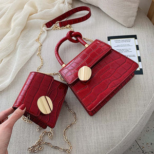 Mini Purse Quality Stone Pattern Leather Crossbody Bags