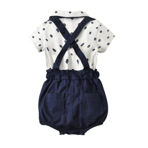 Cute Toddler Kid Baby Boys Bowknot Jumpsuit Playsuit+Overall