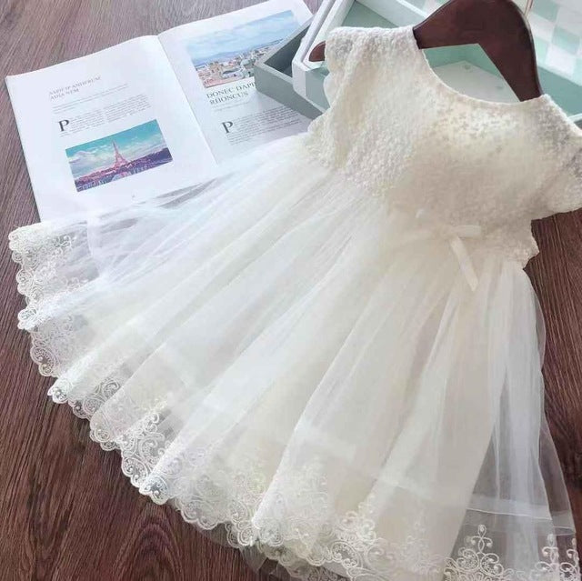 2019 Fashion Girl Dress Lace Floral Design