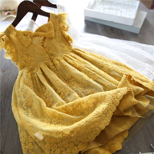 2019 Fashion Girl Dress Lace Floral Design