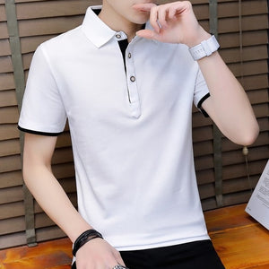 Cotton Mens Sets Summer Button Polo Shirts Sets Turn Down Mens Shorts 4XL Men Clothes 2 Piece Set Tracksuit Elastic Waist Shorts