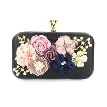 Load image into Gallery viewer, 2019 New Women Clutch Bag Flower Ladies Dark Blue Evening