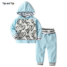 Load image into Gallery viewer, Infant Newborn Baby Girl Clothes Hooded Sweatshirt Striped Pants 2pcs