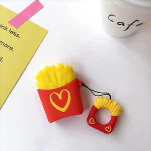 Cartoon French fries For Apple Airpods Headphone Case Portable box Protective Air pods Wireless Bluetooth Earphone Protector Bag