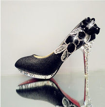 Load image into Gallery viewer, Wedding Shoes Glitter Gorgeous Bridal Evening Party Crystal High Heels Women Shoes Sexy Woman Pumps silver Bridal Shoes 34-41