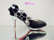 Load image into Gallery viewer, Wedding Shoes Glitter Gorgeous Bridal Evening Party Crystal High Heels Women Shoes Sexy Woman Pumps silver Bridal Shoes 34-41