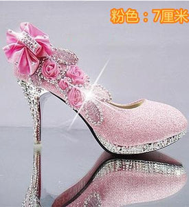 Wedding Shoes Glitter Gorgeous Bridal Evening Party Crystal High Heels Women Shoes Sexy Woman Pumps silver Bridal Shoes 34-41