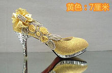 Load image into Gallery viewer, Wedding Shoes Glitter Gorgeous Bridal Evening Party Crystal High Heels Women Shoes Sexy Woman Pumps silver Bridal Shoes 34-41