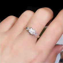 Load image into Gallery viewer, Moissanite Ring for Office Woman 0.3ct Real VVS Grade Moissanite 925Silver Ring