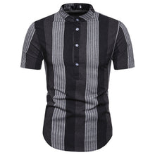 Load image into Gallery viewer, Male Polos Striped Slim Fit Short Sleeve Stand Collar Polo Shirt Men