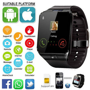 Mens Sports Smartwatch DZ09 Android Phone Call Bluetooth Smart Watch Set Relogio 2G GSM SIM TF Card Camera for Phone PK GT08 A1