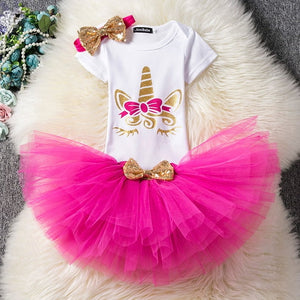 Unicorn Party Baby Girls Dress 2019 Summer Outfits