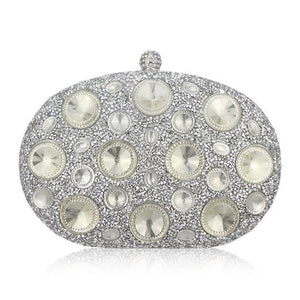 Peafowl Giant Light Blue Rhinestones Women Evening Bags