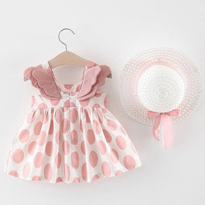 Melario Baby Girls Dresses With Hat 2pcs Clothes Sets.