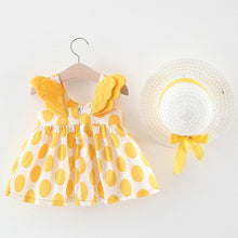 Load image into Gallery viewer, Melario Baby Girls Dresses With Hat 2pcs Clothes Sets.