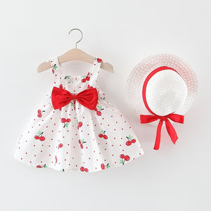 Melario Baby Girls Dresses With Hat 2pcs Clothes Sets.