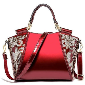 JJDXBPPDD Women Bags Shoulder Handbags Large Capacity Women's Handbags Shoulder Messenger bags Floral Luxury Patent Leather Bag