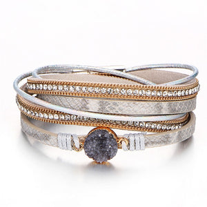 Fashion Pearl Multilayer Leather Bracelet Bangle