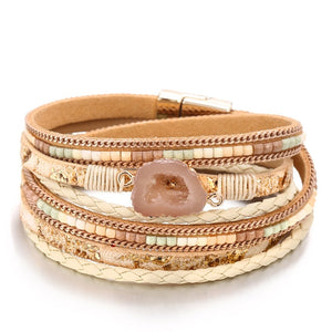 Fashion Pearl Multilayer Leather Bracelet Bangle