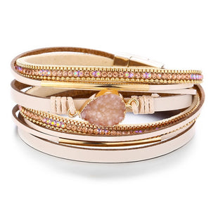 Fashion Pearl Multilayer Leather Bracelet Bangle