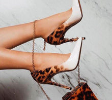 Load image into Gallery viewer, LALA IKAI Women Thin Heel Pumps PU Leather Pointed Toe Ladies Sexy Wedding Party Leopard Shoes Chaussures Femme 014C3381-4