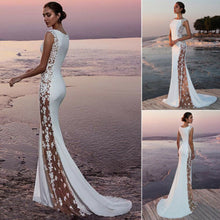 Load image into Gallery viewer, 2019 New Hot Summer Fashion Latest Women&#39;s Prom Ball Gown Formal Evening Party Lace Mesh Patchwork Maxi Dress