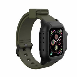 Waterproof case For Apple Watch band 4 iwatch bands 42mm Silicone Strap 44mm 40mm pulseira Bracelet smart watch Accessories loop