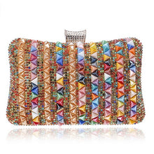 Load image into Gallery viewer, Triangular Ceramic Diamonds Women Evening Bags Rhinestones Chain Shoulder Purse