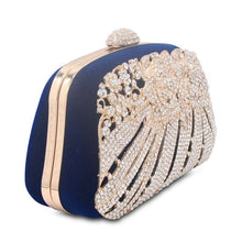 Load image into Gallery viewer, New Style Metallic Hollow Out Crystal Floral Women Evening Clutch Bag