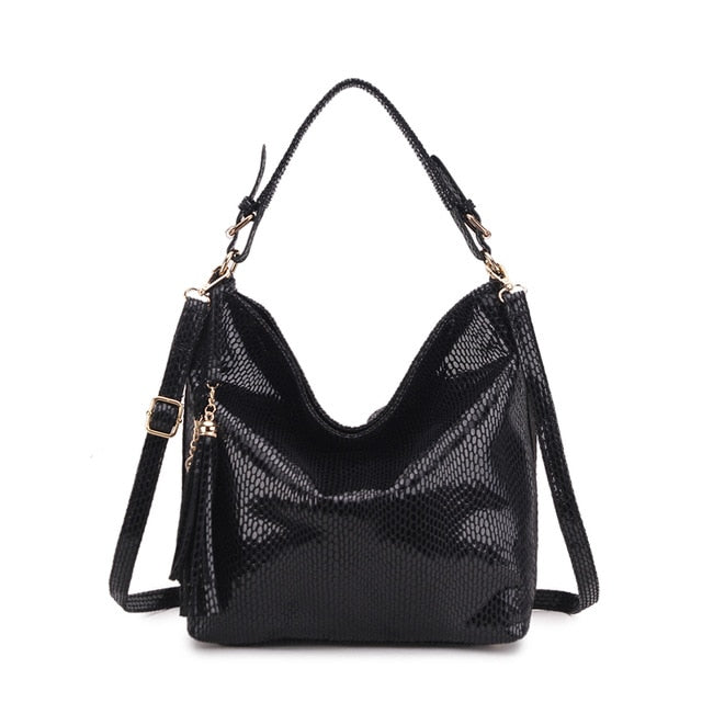 Fashion Leather Women Handbags Hobo Tassel