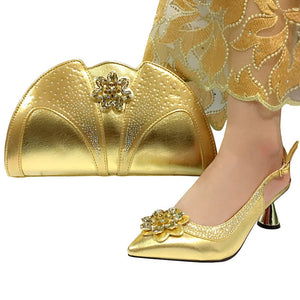 Purple color Fashion Italian Shoes With Matching Clutch Bag Hot African Big Wedding With High Heel Sandals and Bag Set