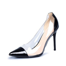 Load image into Gallery viewer, She ERA 2019 NEW Fashion Women High Heels Patent Leather&amp;PVC Transparent Women Pumps Sexy Women Party Shoes 6/8/10CM Heel Sandal