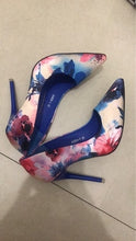 Load image into Gallery viewer, Colorful Ladies Floral Printing Shallow Slip On Pointed Toe