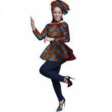 Load image into Gallery viewer, 2019 African Print Wax Shirt for Women Dashiki Long Sleeves Africa Clothing Plus Size Traditional African Clothing WY3121