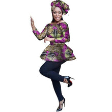 Load image into Gallery viewer, 2019 African Print Wax Shirt for Women Dashiki Long Sleeves Africa Clothing Plus Size Traditional African Clothing WY3121