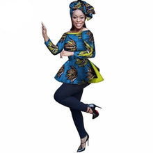 Load image into Gallery viewer, 2019 African Print Wax Shirt for Women Dashiki Long Sleeves Africa Clothing Plus Size Traditional African Clothing WY3121